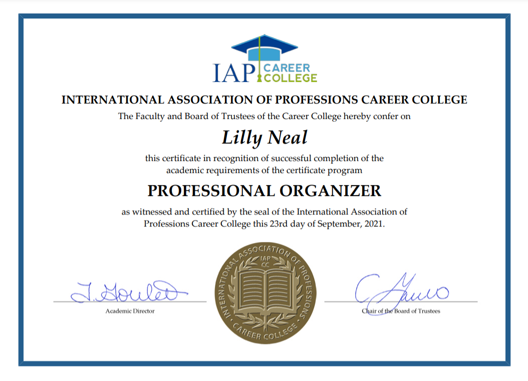 IAP Accreditation as Professional Organizer